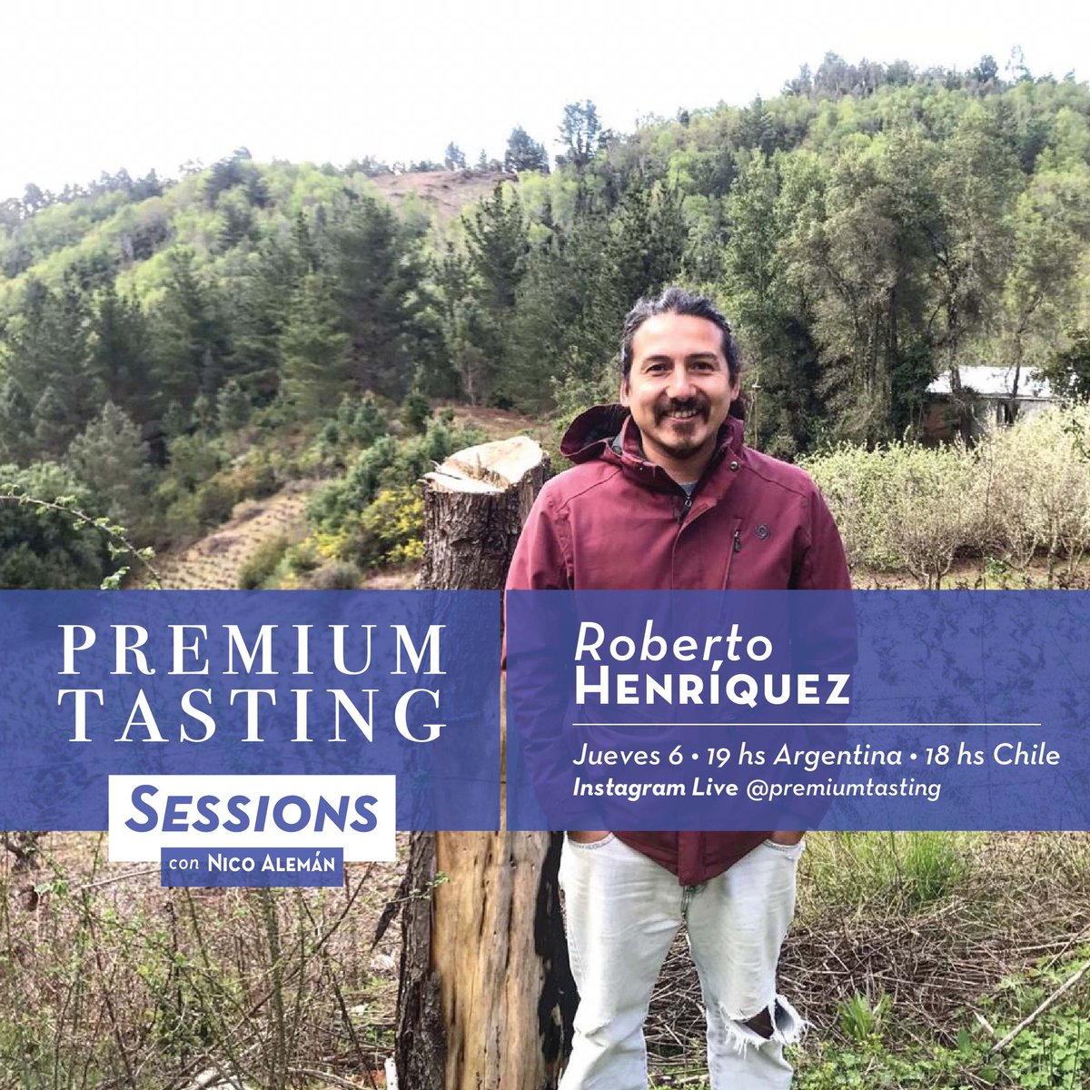Mañana Jueves una nueva #Session en vivo con Roberto Henríquez, el productor detrás de los más destacados #pais y #semillon del sur de #Chile 🇨🇱 responsable además de la puesta en valor y el rescate de viñas con más de 200 años de historia! #WineEducation 🍷