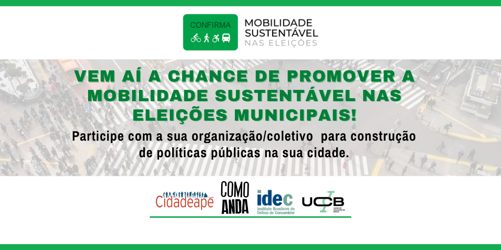 ucbrasil's tweet photo. A UCB, @idec @cidadeapesp e Como Anda promoverão a  Campanha Mobilidade Sustentável nas Eleições. 
Vamos pautar Mob. Sustentável nas eleições 2020?

Faça a pré-inscrição em: https://t.co/Ezuz5hAKY7 

#eleições2020 #MobilidadeSustentávelnasEleições #ComoAnda #Cidadeape #IDEC #UCB https://t.co/8zLImEfyPN