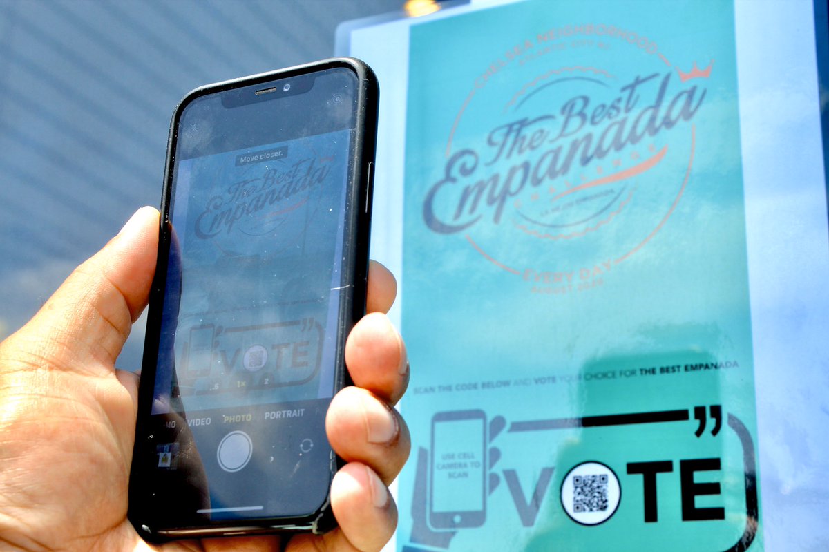 Day 4 of #TheBestEmpanadaChallenge. Inside each of the participating restaurants there is a QR code for easy access to vote. Pull out your smart phone, scan the code, and VOTE VOTE VOTE! 
 #ChelseaEmpanadas #ChelseaEDC #chelseaneighborhood #AtlanticCity #DOAC #ACMIKE