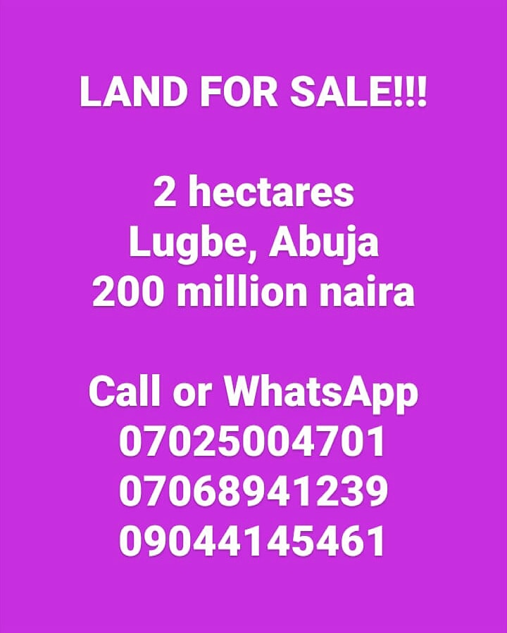 ModiaProperty's tweet image. LAND FOR SALE!!!

2 hectares
Lugbe, Abuja
200 million naira

Call or WhatsApp
07025004701
07068941239
09044145461