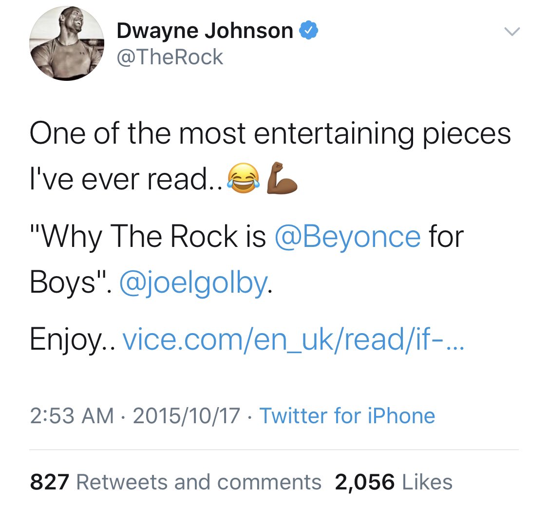 14) Dwayne Johnson would like to be called “Beyoncé for boys” & we agree 