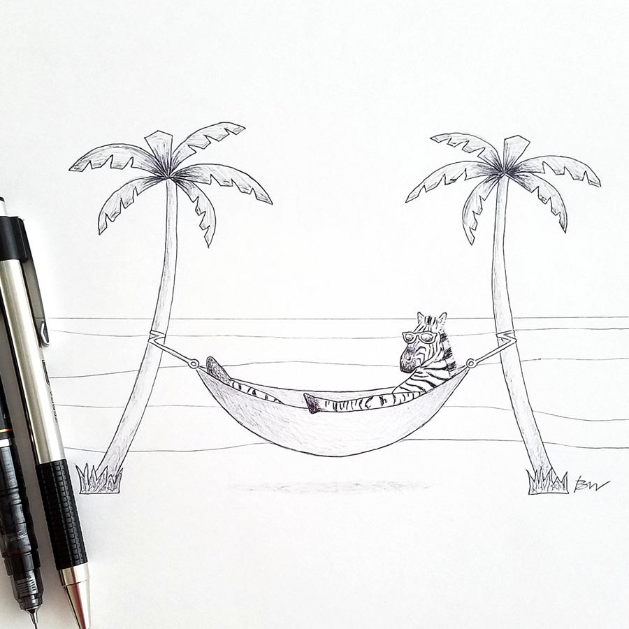 ZebraPenCanada's tweet photo. In a hammock by the sea is where I want to be.... #findzen #zebrapen #hammock #summervibes #f301 #delguard #summerart #relax https://t.co/xD5bVt2j7z
