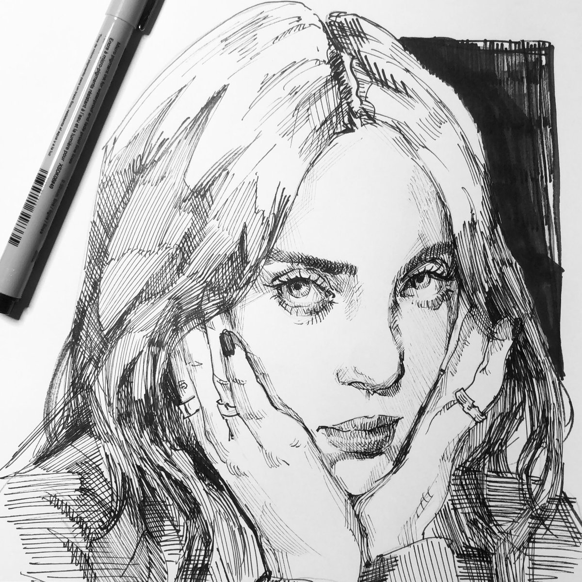 arts_lkh's tweet photo. Just another sketch of today!❤️ I am struggling with my art style, any suggestions??
-
#ink #inksketch #pencilart #drawing #illustration #portraitart #art #artshare #arts
Reference: @billieeilish https://t.co/sYarD32pZ8