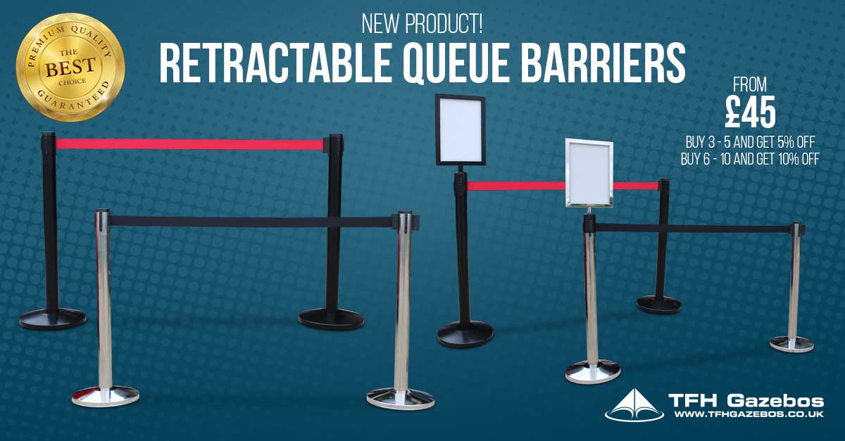 NEW IN! #QUEUE #BARRIERS. Perfect for sectioning off areas or controlling queues. Available in Polished Stainless Steel or Black Powder Coated. Retractable 3m Belt in Black or Red. Multi-Directional Attachments. Easy Self-Assembly. Bulk discounts available #Retractablebarriers