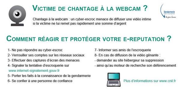 [PREVENTION] Chantage à la webcam 

Si vous avez besoin d’aide, contactez la Brigade Numérique de la <a href="/Gendarmerie/">Gendarmerie nationale</a> 👮‍♂️➡️ gendarmerie.interieur.gouv.fr/A-votre-contac…