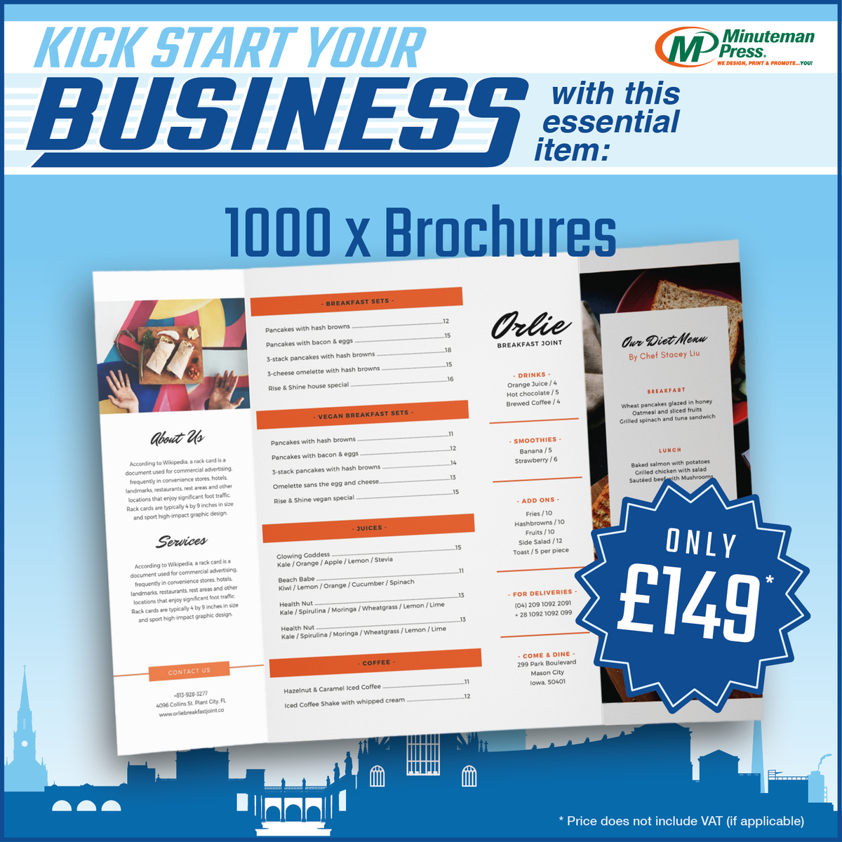 minutemanbath's tweet photo. We've come up with some great deals to Kick Start your business this summer.
So here's an offer on 1000x folded A4 Brochures/Menus for £149.
Contact us for details.
#bouncebackbath #minutemanpress ##business #shoplocal #buylocal #kickstart https://t.co/ciIqijGV13