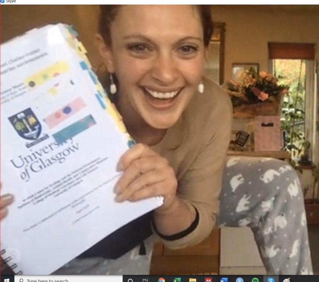 Yesterday I became a Doctor! 🐟🐟Added bonus of doing the viva virtually is being able to wear my polar bear pjs underneath my dress 👍 thank you for all the kind messages and thanks to my supervisors, examiners and everyone that helped get me over the finish line!