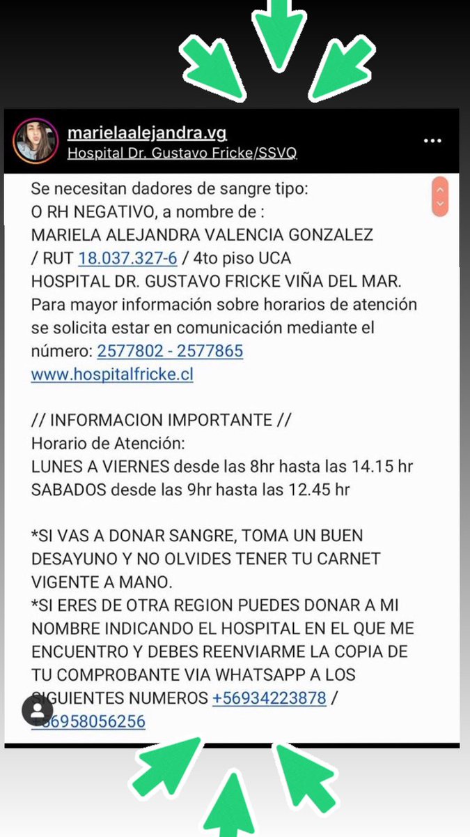 SITAHNICO's tweet photo. ATENCIÓN VIÑA‼️Se necesitan Urgente DADORES DE SANGRE a nombre de MARIELA ALEJANDRA VALENCIA GONZALEZ RUT 18.037.327-6 más datos en las imagenes!! Se agradece RT‼️ #VinadelMar #chile #dadores https://t.co/Zk2f3kNVDf
