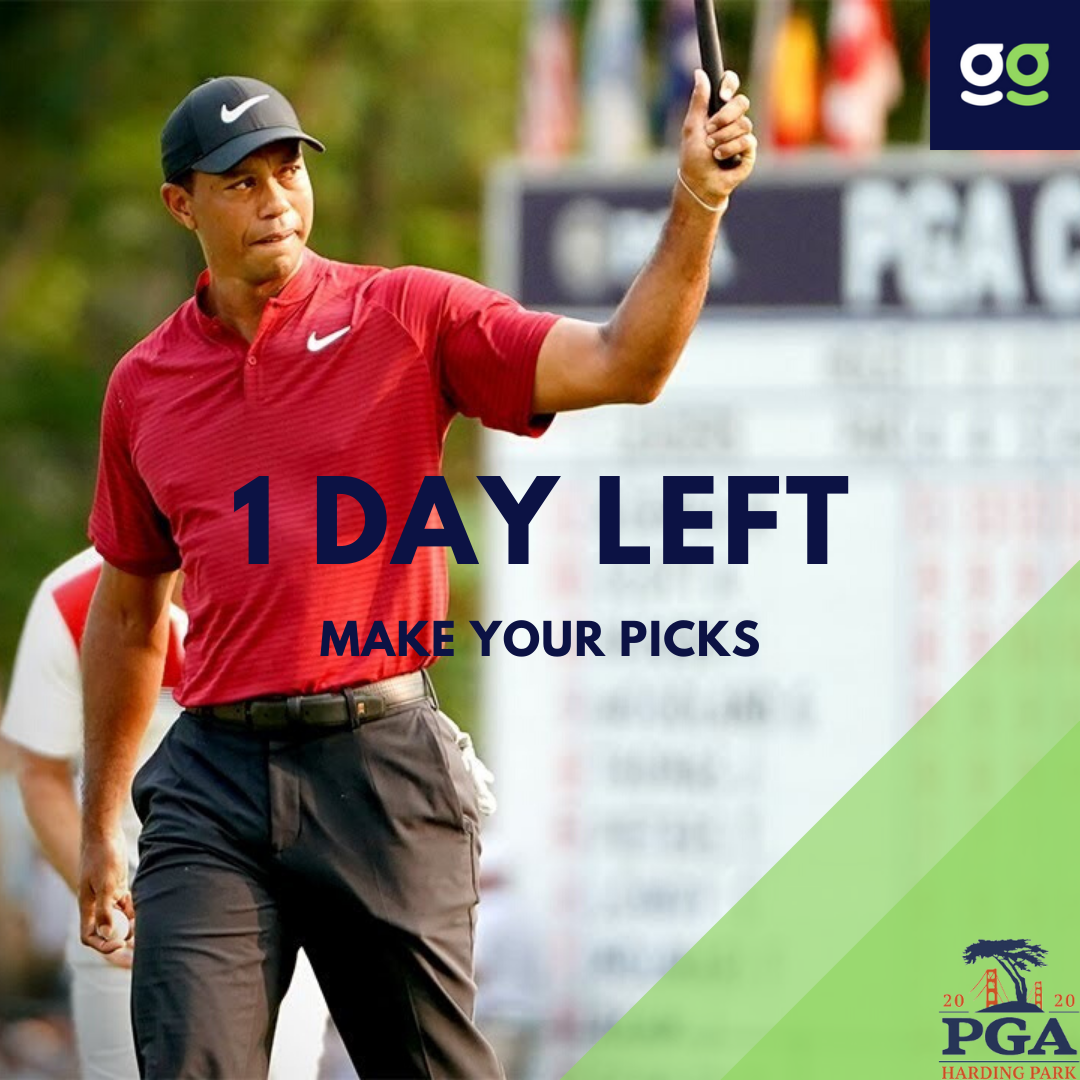 WeAreGiveGame's tweet photo. There's only ONE day left to get your picks in for the PGA Championship! Don't miss out on fundraising in a socially distant way with GiveGame TODAY #CompeteForACause #GiveGame #PGAChamps https://t.co/lCbaz80fgM