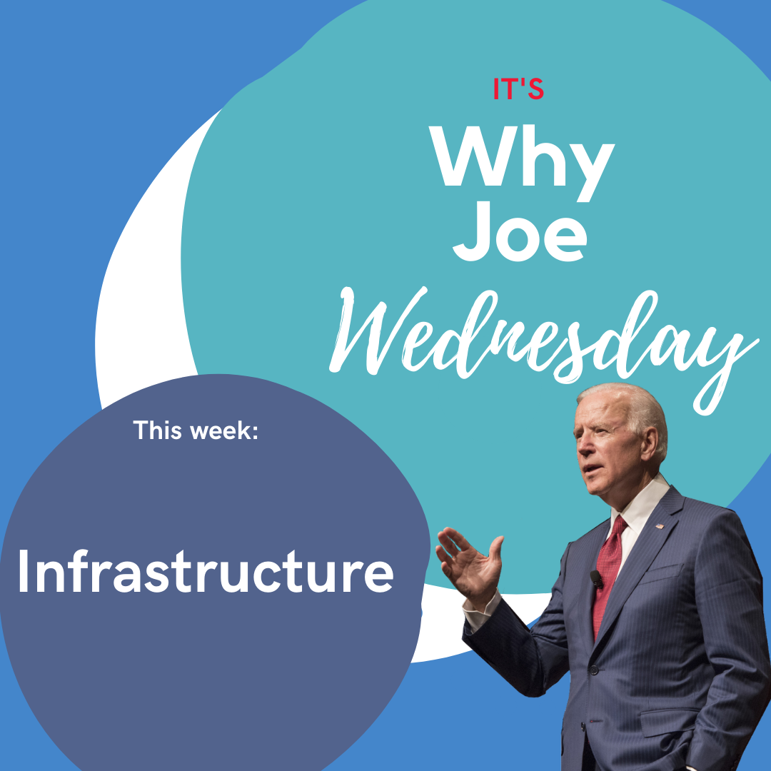 DMV_Biden's tweet photo. Infrastructure is often forgotten, but a strong and resilient infrastructure is vital to our country. Today's #WhyJoeWednesday highlights Joe Biden's plan to rebuild and strengthen our infrastructure.

Read more at https://t.co/7HA0zRqXiQ

#TeamJoe #Studentsfor46 #VoteBlue https://t.co/WIkJ7el1FX