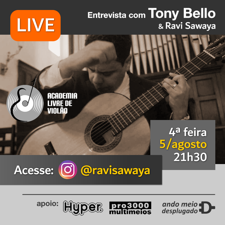 AMDesplugado's tweet photo. Hoje às 21h30, live-entrevista de Ravi Sawaya com o violonista, guitarrista, compositor e produtor musical Tony Bello (Recife - PE), na seção "Corda Certa" da Academia Livre de Violão, em https://t.co/R23I6qK9Pb. #violao #violonista #entrevista #ravisawaya #professor #tonybello https://t.co/7TRpNvjSRU