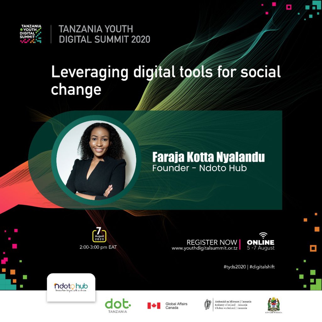 Looking forward to my session during @DOTTanzania #DigitalSummit on how we can use technology to support social change. Sharing our experience on building up social enterprises @ShuleDirect @ndotohub that leverage tech to meet impact objectives #socent #digitalprinciples #edtech