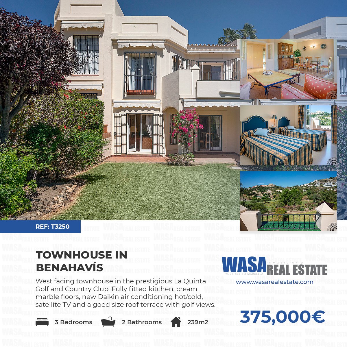 *⃣ West facing #townhouse in the prestigious La Quinta Golf and Country Club. Good size roof terrace with #mountain, garden and #golf views. Gated community!

🏡 239m2
🛏 3 Bedrooms
🛁 2 Bathrooms
✅ More information: bit.ly/33kHwCx

𝐑𝐄𝐅: 𝐓𝟑𝟐𝟓𝟎