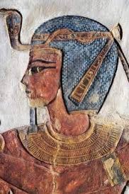 The Khepresh (the blue crown) made from cloth or leather stained blue and was covered with small yellow sun discs. It is known as war crown, because Ramesses II the Great was depicted wearing it in the reliefs of the Battle of Kadesh, but its use wasn’t limited to warfare.