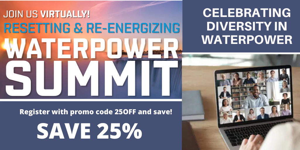 In celebration of the diversity in the #waterpower sector webinar, the OWA is offering a special discount of 25% off tickets to the #Waterpower Summit. Register today and SAVE! pheedloop.com/waterpowersumm…
