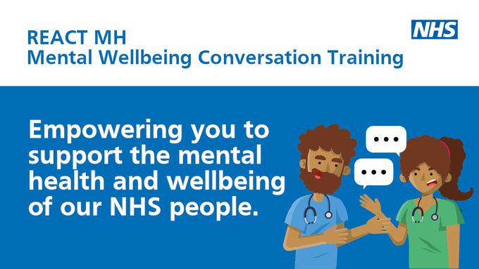people_nhs's tweet photo. Are you an NHS manager or working in a supervisory role? Do you want to feel more confident in having supportive wellbeing conversations with your team or community? Our free, online REACT MH training can help you – and we’ve just added new sessions: https://t.co/R4wPWztlfz https://t.co/0PqS40n0SJ
