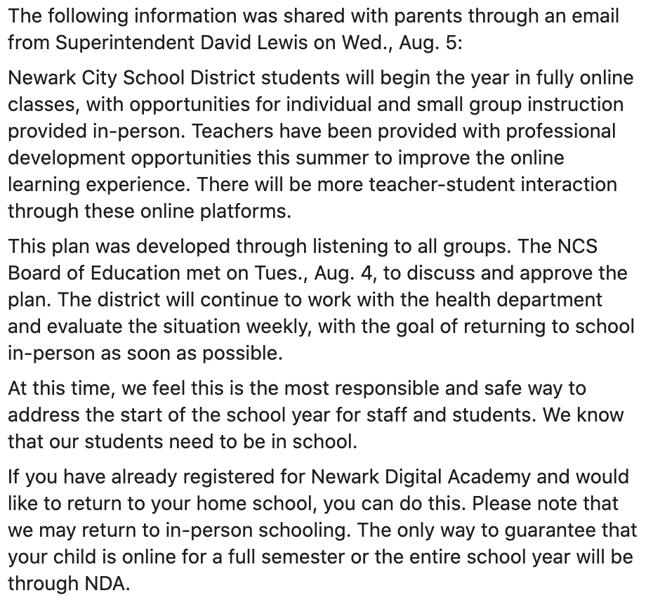 Newark City Schools tweet media