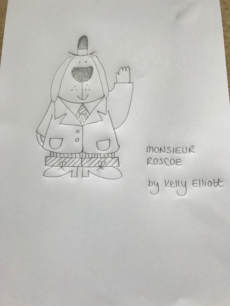MrsKelsElliott's tweet photo. @_JimField Today we’ve drawn Monsieur Roscoe #drawwithjimfield https://t.co/WDkcT2lDJb