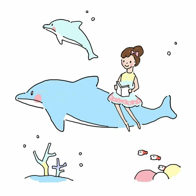 イルカと泳ぐのtwitterイラスト検索結果 古い順