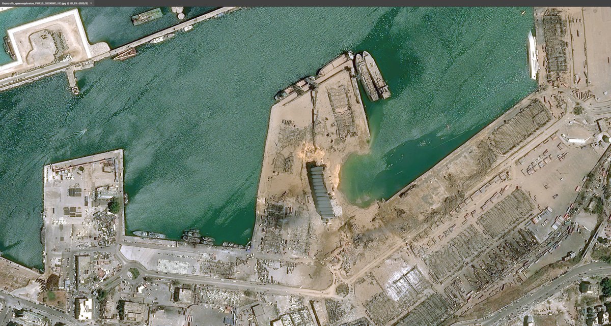 Josh Posaner On Twitter The Team Airbusspace Have Sent High Res Before After Shots Of The Beirut Port Explosion Illustrating The Devastation Https T Co 8get4lv3id