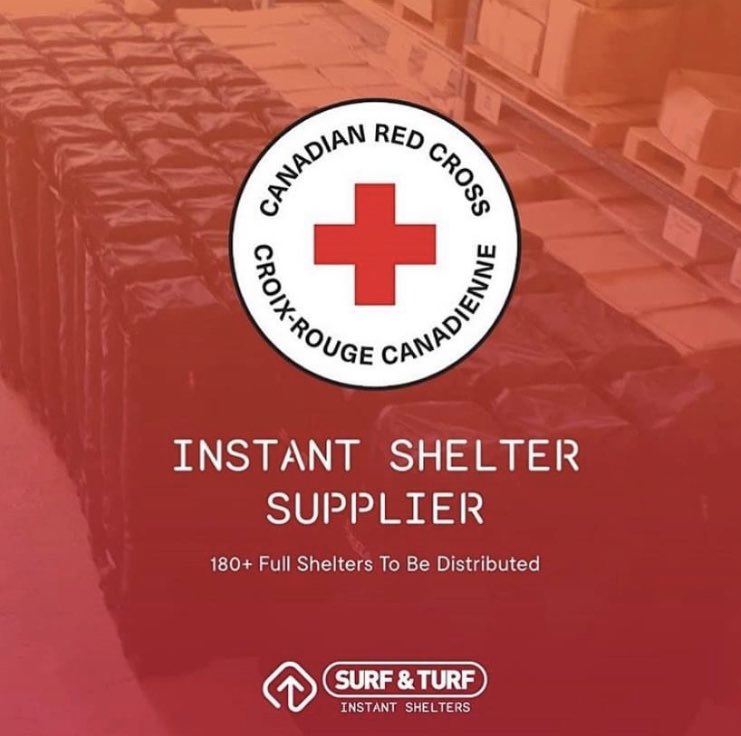 We are incredibly proud of our Canadian sister company @surfturfcanada who are supplying the Canadian Red Cross with 180 shelters. #surfturfshelters #surfturfcanada #printing #gazebo #popupshelter #shopsmall #supportsmallbusiness