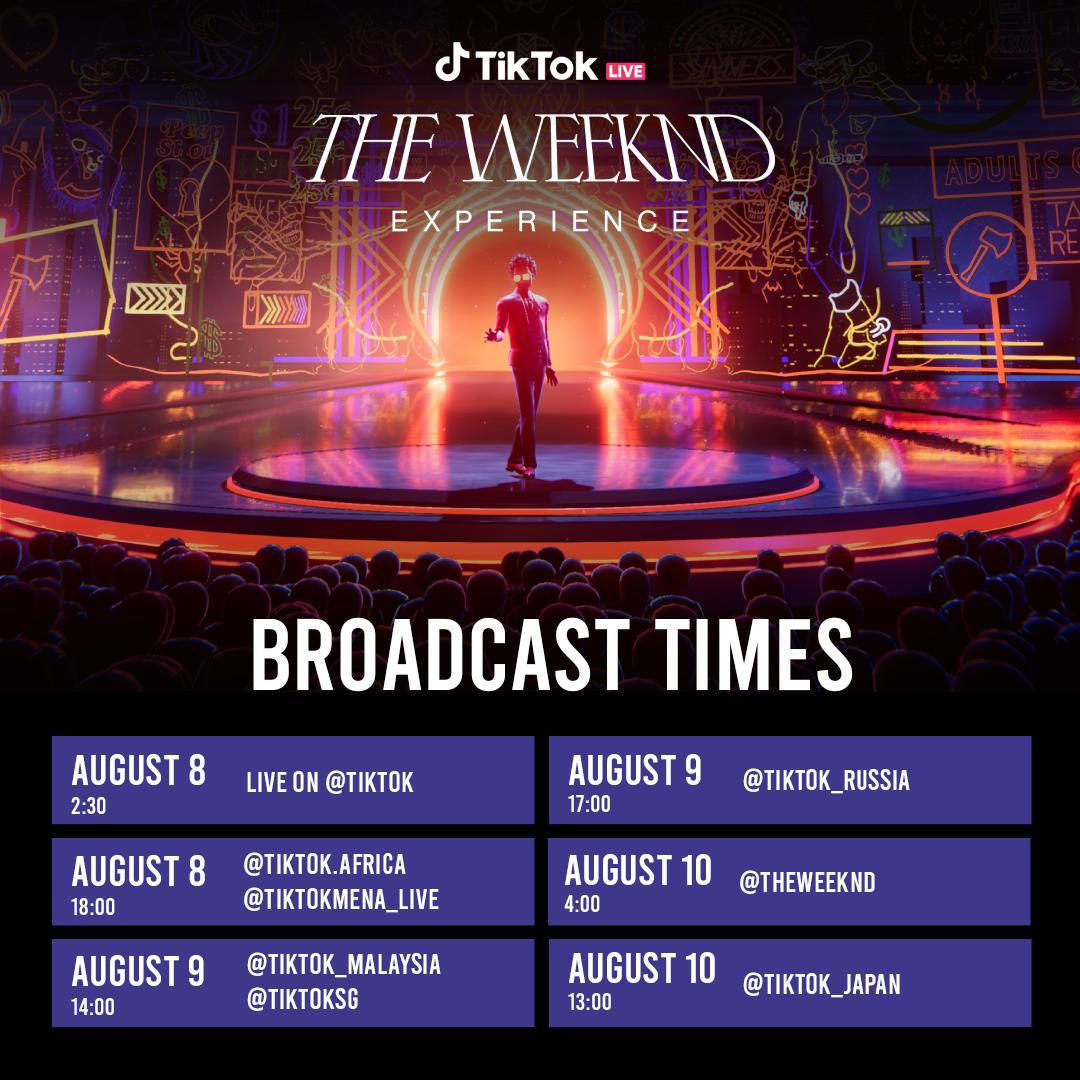 UMGSA's tweet photo. .@theweeknd & @tiktok_sa present โThe Weeknd Experienceโ.
This is the first-ever-in app cross reality experience on #TikTok happening this Saturday, 8 August at 18:00 CAT.
Weโre super excited about this one!
#TheWeekndExperience https://t.co/uV64wtghQw