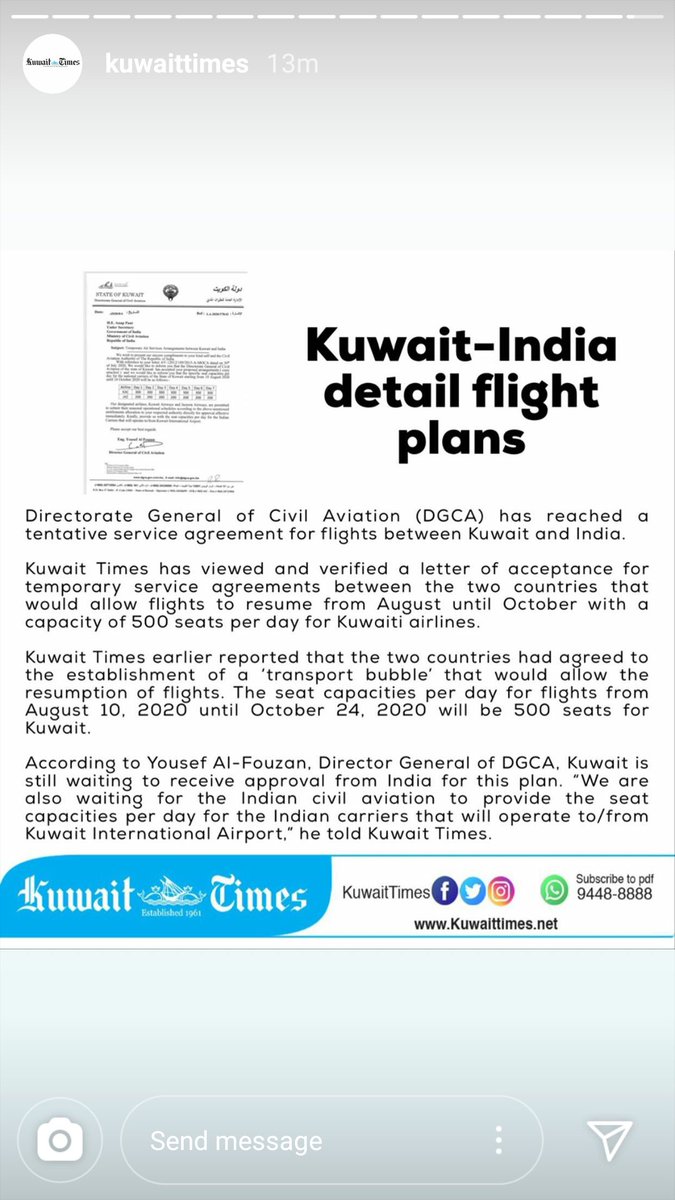 Dolly_0007's tweet photo. @HardeepSPuri @narendramodi Dear sir ji is this news is true?????
@MoCA_GoI @indiandiplomats @DGCAIndia @HardeepSPuri @IndianDiplomacy 
Sir if its true i request you plz give approvals to kuwait govt as early as possible,we want to travel back to kuwait🙏🙏🙏 and we r despirately waiting for the flights https://t.co/n3tEAE8zUN