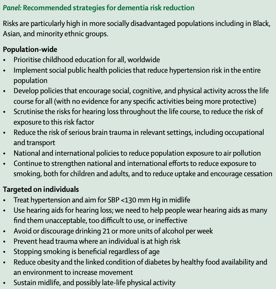 NathanStall's tweet photo. "We have to stop looking at #dementia as inevitable or...an inescapable curse of aging" says @picardonhealth: https://t.co/kQqozBJGOa

Updated @TheLancet Commission on Dementia details how 12 modifiable risk factors account for ~40% of worldwide dementias: https://t.co/DNhnKTbonp https://t.co/57UinCmJ6k