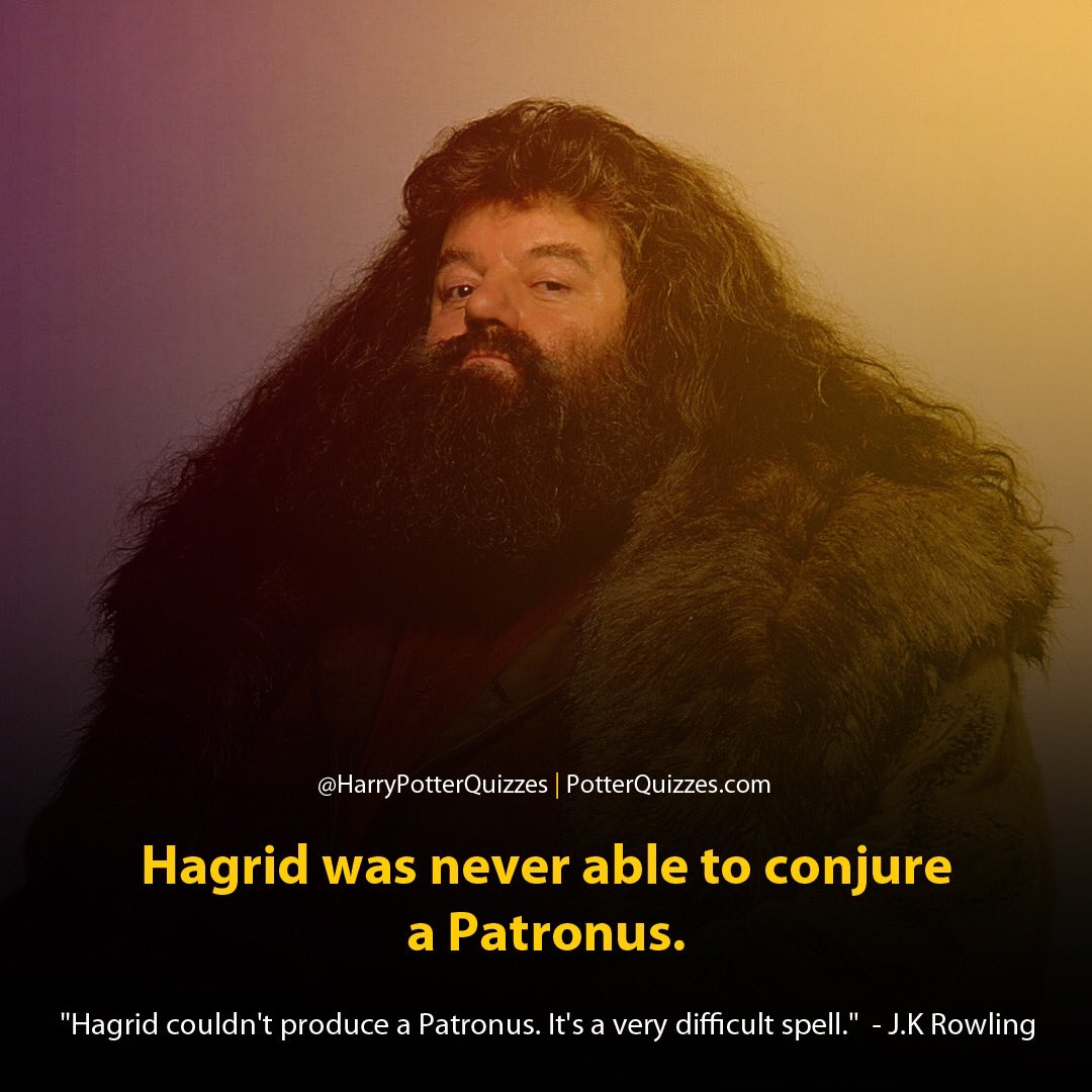 #Hagrid was never able to conjure a Patronus.  #HarryPotterFacts