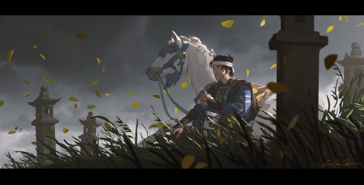 VideoArtGame's tweet photo. The #FanArt of #GhostofTsushima 

"Time to rest"

Artist: Claudiu Antoniu (ArtStation) https://t.co/9mZL4af0WP