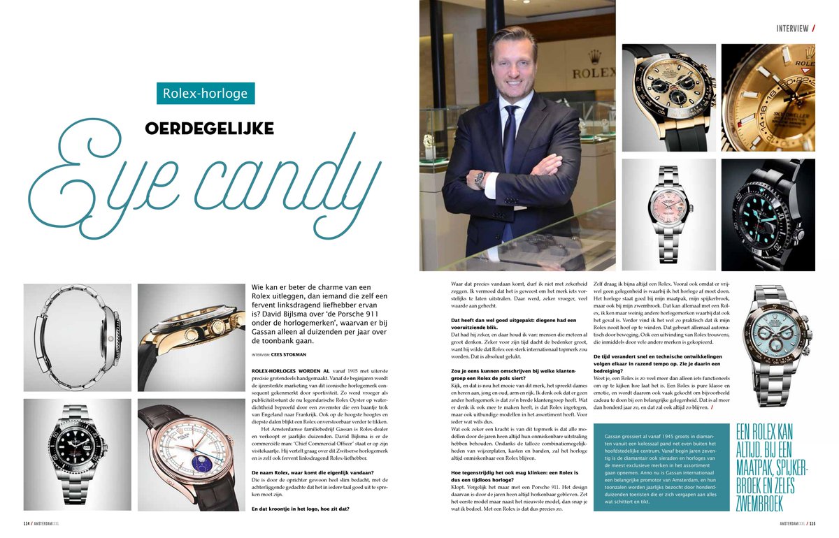 Eerder had ik een interview bij het Amsterdamse familiebedrijf #GASSAN, dat ook #Rolex dealer is en er jaarlijks duizenden verkoopt. Verder lezen kan via: cestoschrijft.nl/rolex/
