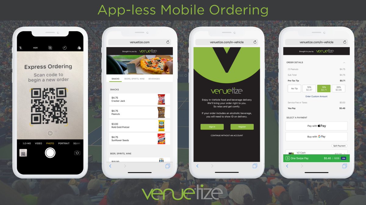 Need mobile ordering without the app? Venuetize also offers an app-less experience. Just scan the QR code to pull up the menu and checkout through the Venuetize Mobile Wallet. 

#mobileordering #contactlesspayments