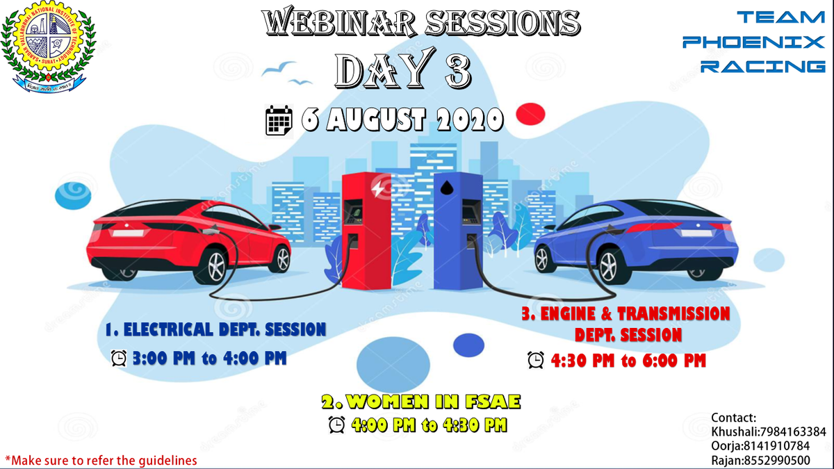 Phoenixrcng_SAE's tweet photo. We are happy to announce our third day's upcoming  sessions for 
1. Electrical Department
2. Women Empowerment in #FSAE
3. Transmission Department
Hope to see you guys there
We have kept EV &amp; CV topics on the same day so hoping for a long Q&amp;A session after the #webinars. https://t.co/xlnGDuduZY