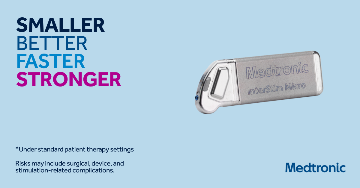 MDTPelvicHealth's tweet photo. Recharge without limits. The InterStim™ Micro device is just 2.8 cm3 with zero battery fade* and rapid recharging, and is unaffected by patient recharging preferences. See more: https://t.co/vyc7oNJN5h See Important Safety Information https://t.co/F4Dtjjamic #interstim #urology https://t.co/RfBdIInDiQ