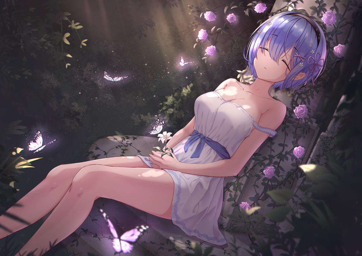 レム(リゼロ) 「Sleeping Beauty Rem 
#レム #リゼロ #rem 」|MarineSnowのイラスト