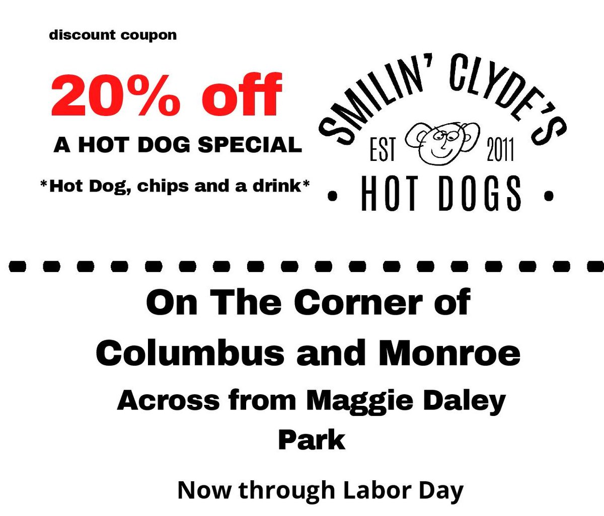 Present this coupon and enjoy your lunch! #Chicago #chicagostylehotdog #ViennaBeef