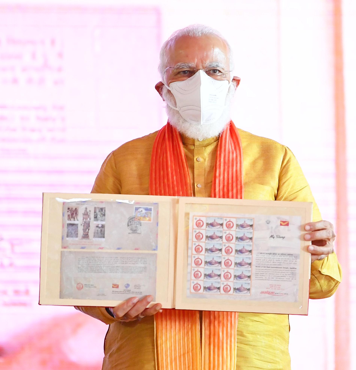 ndtv's tweet photo. "A blessed day in #Ayodhya. This day will remain etched in the memory of every Indian. May the blessings of Bhagwan Shree Ram always be upon us. May India scale new heights of progress. May every Indian be healthy and prosperous": PM Modi https://t.co/Cyxq1sRMdr