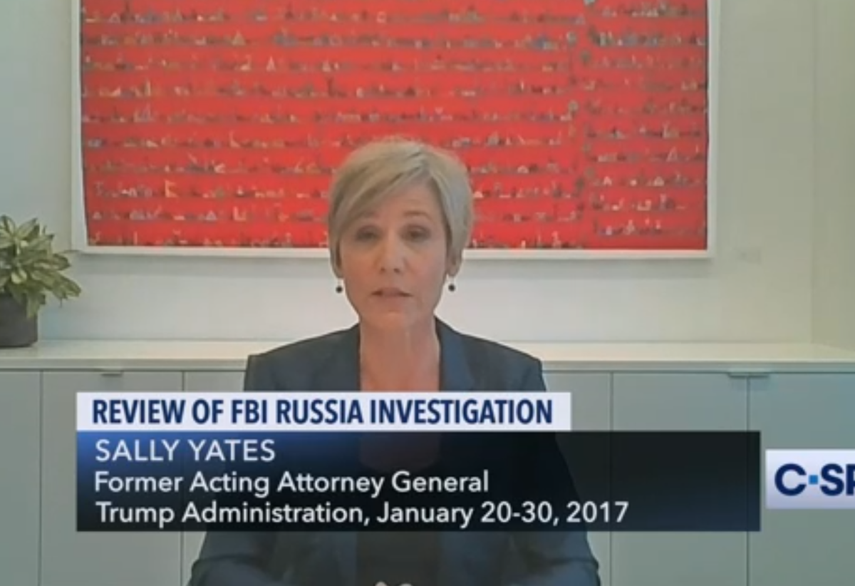 YATES: Russia attacked us and lots of treasonweasels helped. It was very bad. We have little doubt.Obama sanctioned them, which is what you do. Russia was going to retaliate. Then they didn't. And it was a big mystery...why didn't they? 