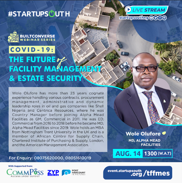 StartupSouthNg's tweet photo. Join Wole Olufore at #BuiltConverse on August 14, 2020 at 1300 (W.A.T)

Wole has more than 23 years cognate experience handling various contracts, procurement management,administrative and dynamic leadership roles in oil and gas companies like Shell Nigeria and Centrica Resources https://t.co/GcPL0t21mt