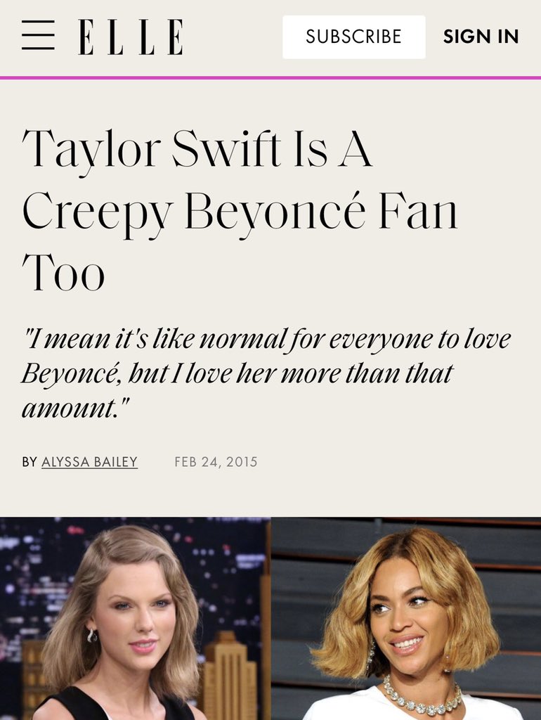 28) Taylor Swift & Beyoncé shares mutual respect and admiration.“I love Beyoncé more than what is normal, tho I tried hard not to let it get creepy.”“I’m always like look at Beyoncé, she’s magnificent.”