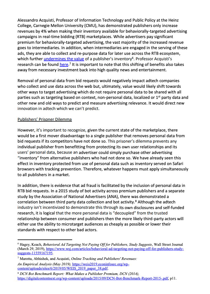 This is the exact point I made first under "Publishers’ Prisoner Dilemma" in a filing last year to push the UK competition and privacy regulators to properly enforce their laws. My full letter is here. /10