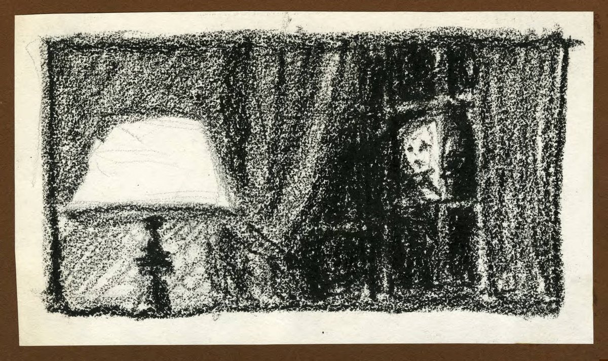 A very early Steele sketch for "The Adventure of the Blanched Soldier"  @SherlockUMN  @umnlib. "He was outside the window, Mr. Holmes, with his face pressed against the glass." On the outside, looking in. Possibly looking for help from a friend. Offer it.  http://purl.umn.edu/99108 