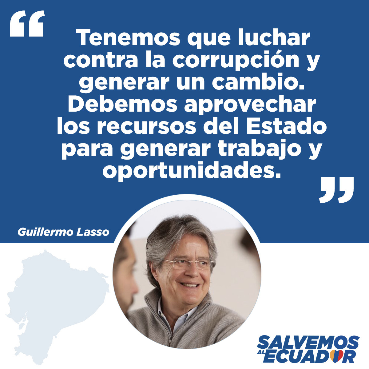 SalvemosEc's tweet photo. Tenemos que luchar contra la corrupción y generar un cambio.
Debemos aprovechar los recursos del Estado para generar trabajo y oportunidades 

#salvemosalecuador https://t.co/rNdNkQ1ri1