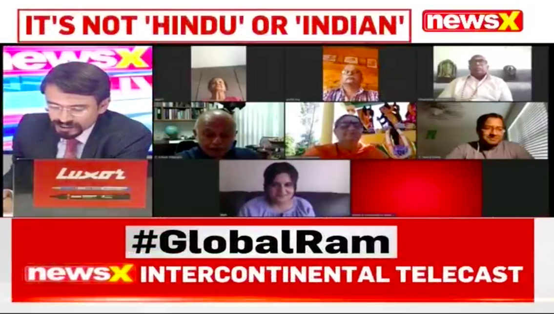 NewsX's tweet photo. #GlobalRam | We need to break the taboo that Ram Rajya is only for a specific set of people: Sachidananda Shukla, Patron Member, Shiv Mandir, Atlanta speaks to NewsX https://t.co/gSDIi7cAxa