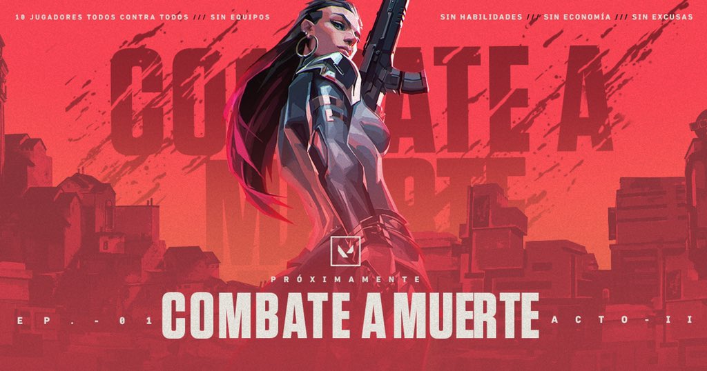 VALORANTes's tweet photo. 10 jugadores, sin habilidades, con dinero infinito y sin Spike... ¡es la hora del combate a muerte! #VALORANT https://t.co/oebf920gkL
