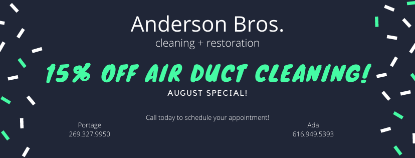 AUGUST SPECIAL 15% OFF DUCT CLEANING!