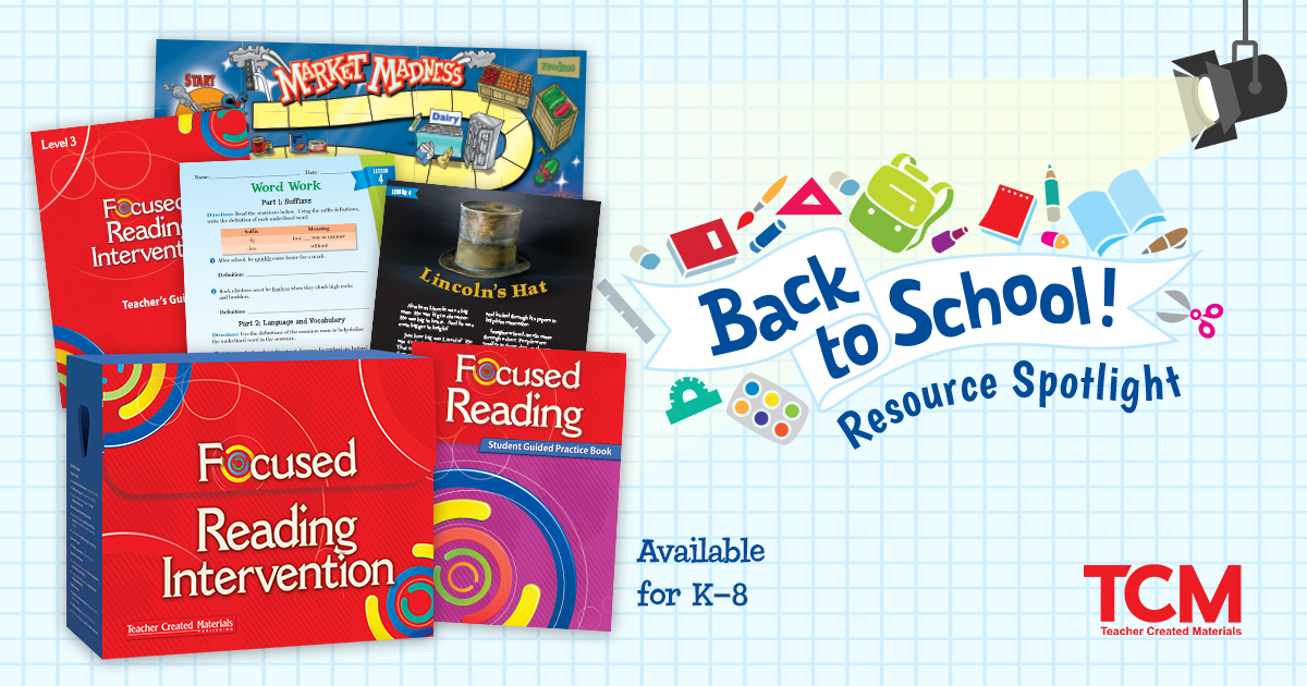 tcmpub's tweet image. Today&apos;s #BacktoSchool resource recommendation to support virtual, in-person, or hybrid instruction is Focused Reading Intervention—a flexible, effective, and FUN program with proven strategies. A popular resource among educators, learn more: bit.ly/2XtHFQF
#TCMunited