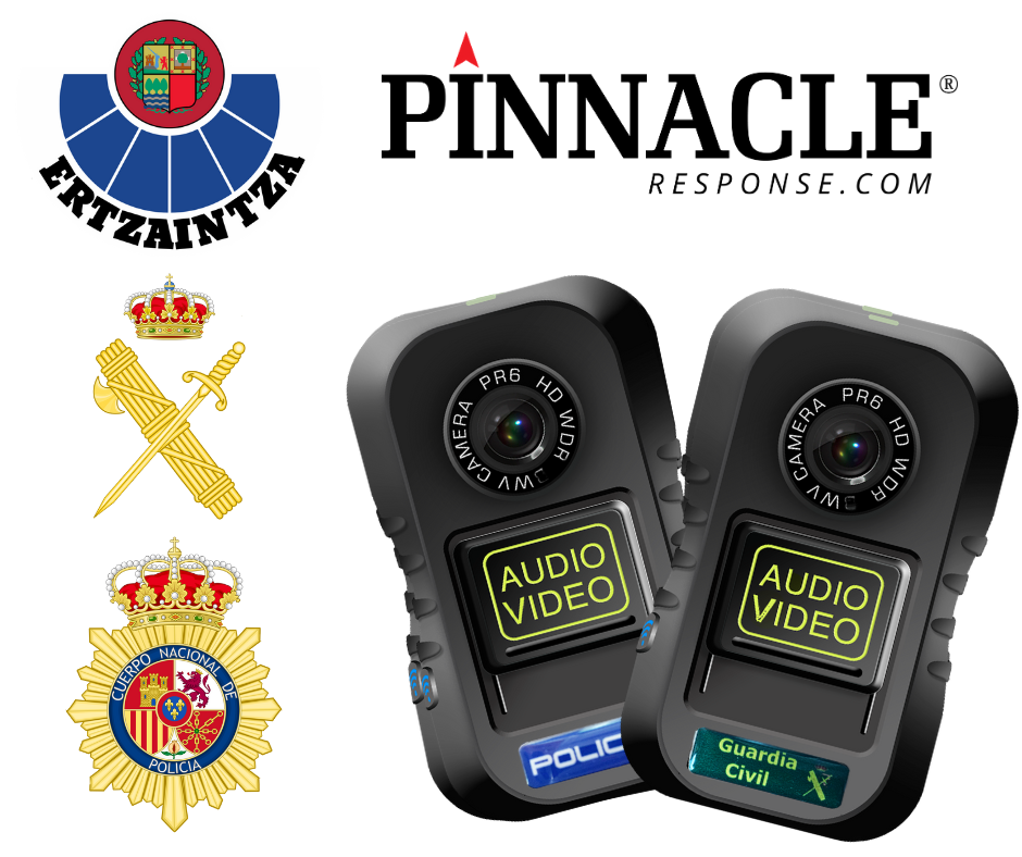 Pinnacle Response son los socios oficiales de cámaras para uso corporal de: Guardia Civil, Ertzaintza y el Cuerpo de Policía Nacional
#Guardiacivil #Ertzaintza #Cuerpodepolicianacional #bodycamera #police #bodyworncamera