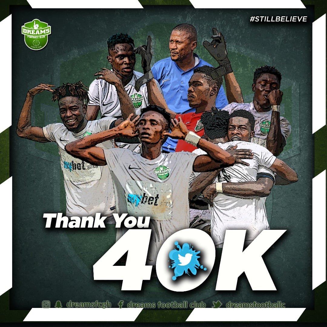 DreamsFootballC's tweet photo. 🙏🅣🅗🅐🅝🅚 🅨🅞🅤 🙏
4️⃣ 0️⃣ k followers stronger on #TWITTER
#DFCMEDIA💚 #StillBelieve☝🏾 https://t.co/b1Q56CNTrY