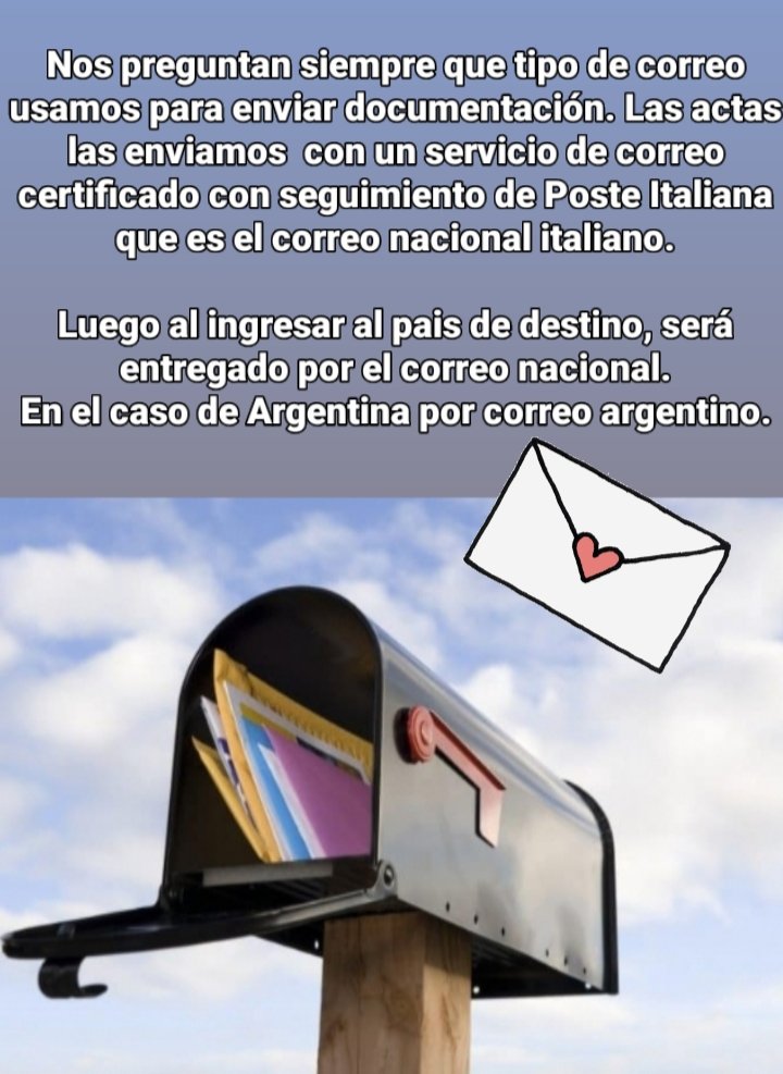 ¿ Cómo  enviamos las actas desde Italia a tu domicilio?
